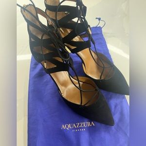 Aquazzura Black Suede Heels (Never Worn)